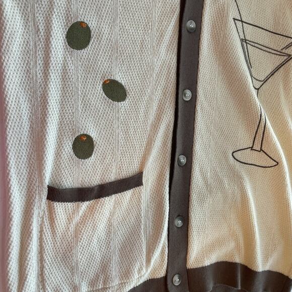 NWT Art of Rhetoric Martini Olive Cocktail Textured Knit Button Up Polo Shirt - Picture 6 of 11